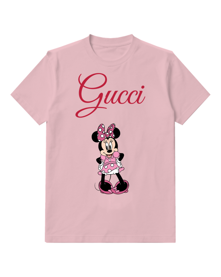 Blush Pink Polka Dot Dress Mouse Graphic T-Shirt - front product view