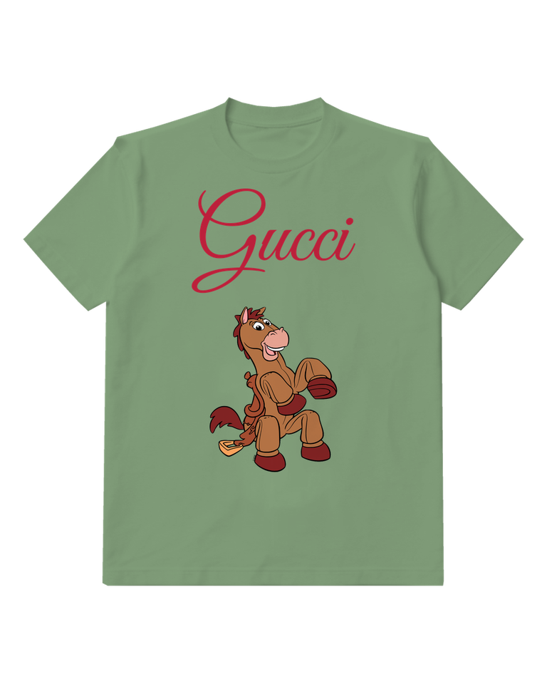 Sage Green Bullseye Sitting Upright Smiling Wearing Boots Graphic T-Shirt - front product view