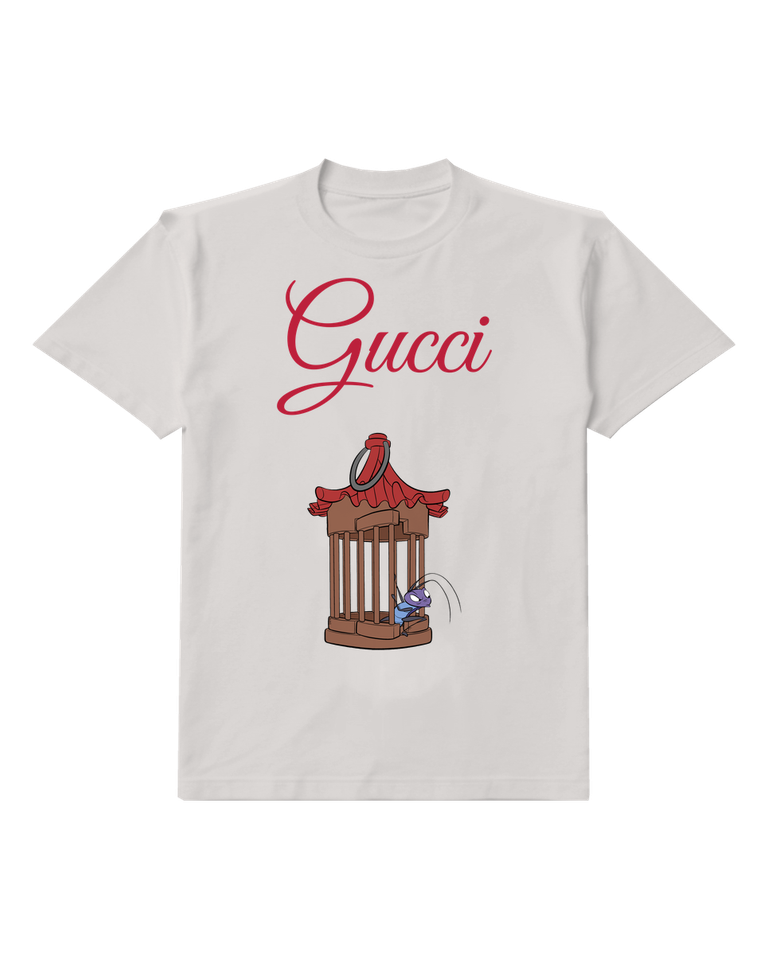 Light Gray Cricket In Red Roof Cage Graphic T-Shirt - front product view