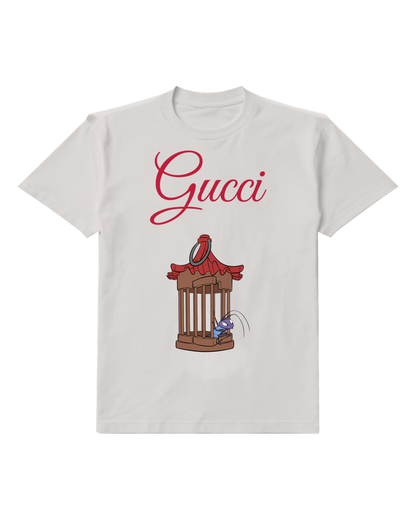 Light Gray Cricket In Red Roof Cage Graphic T-Shirt - front product view