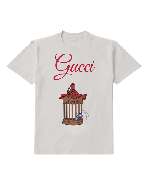 Light Gray Cricket In Red Roof Cage Graphic T-Shirt - front product view