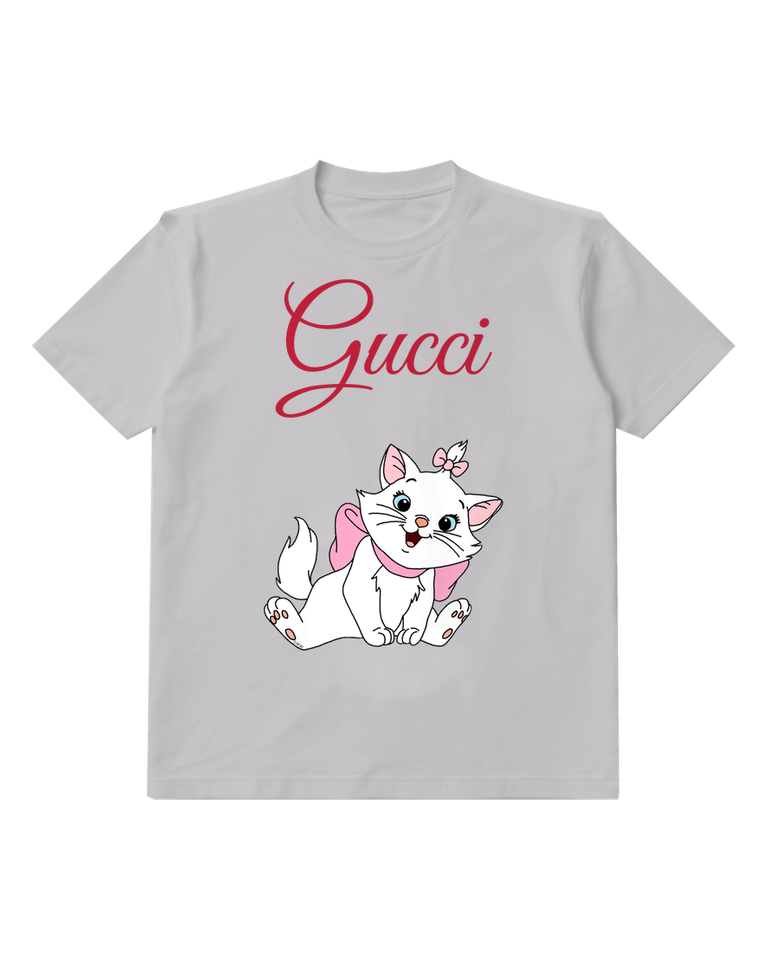 Light Gray Marie With Pink Bow Graphic T-Shirt - front product view