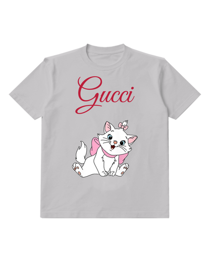 Light Gray Marie With Pink Bow Graphic T-Shirt - front product view