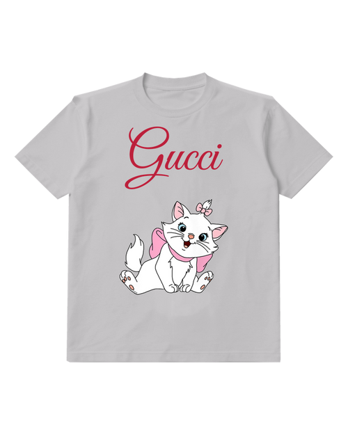 Light Gray Marie With Pink Bow Graphic T-Shirt - front product view