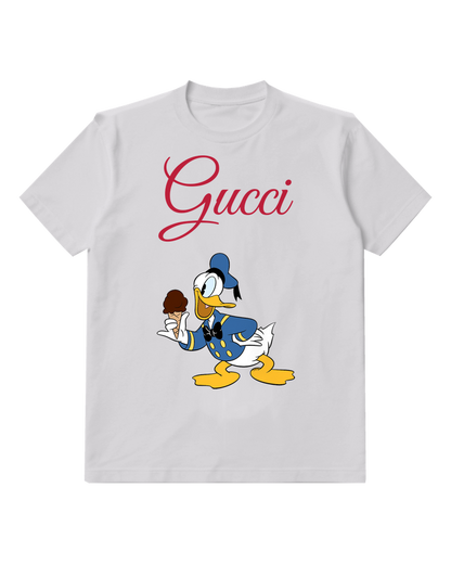 Light Gray Donald Duck Holding Ice Cream Cone Graphic T-Shirt - front product view