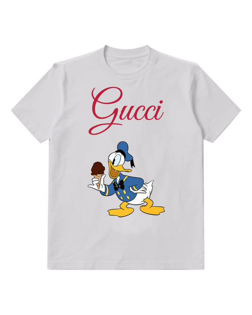 Light Gray Donald Duck Holding Ice Cream Cone Graphic T-Shirt - front product view