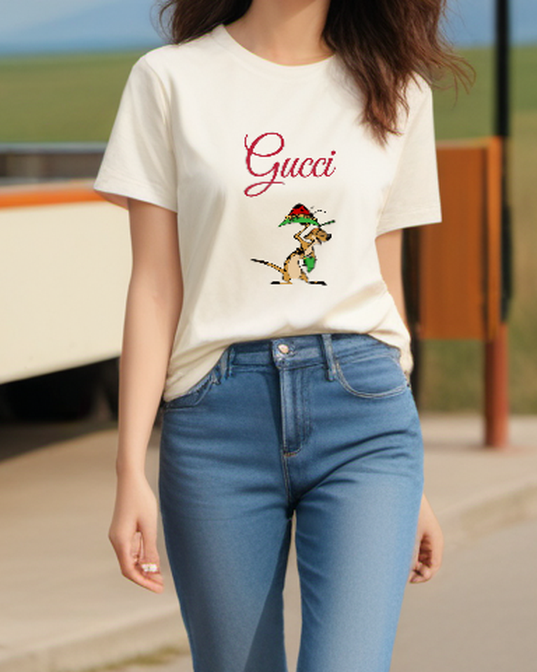 Ivory Feather Hat Meerkat Graphic T-Shirt - styled view 5
