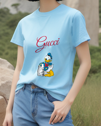 Sky Blue Sailor Duck Paper Stack Graphic T-Shirt - styled view 4