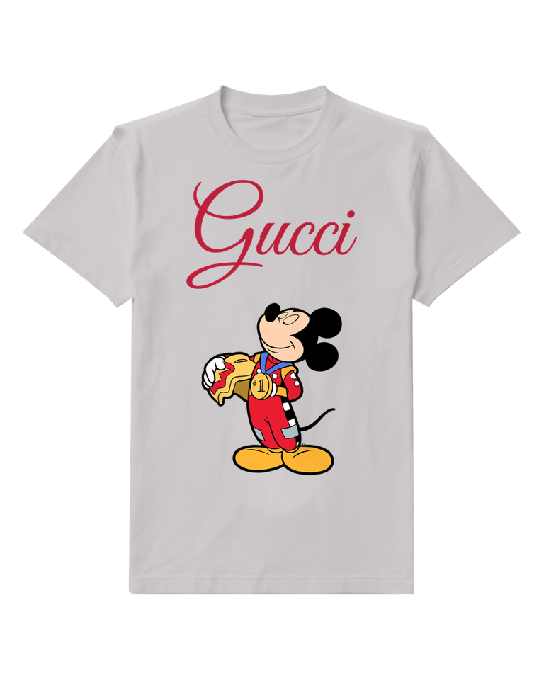 Light Gray Mouse Yellow Snack Packet Graphic T-Shirt - front product view