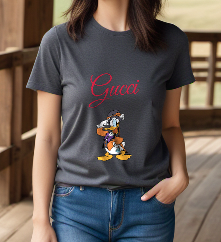 Charcoal Gray Aviator Duck Graphic T-Shirt - styled view 3