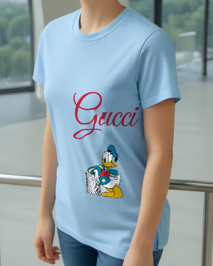 Sky Blue Sailor Duck Paper Stack Graphic T-Shirt - styled view 1