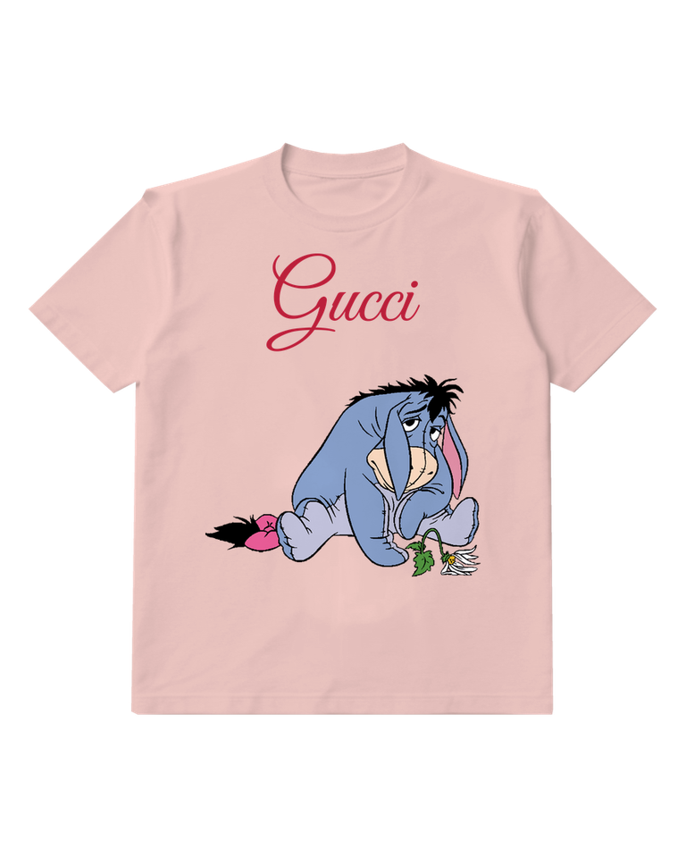 Blush Pink Eeyore Sitting Dejectedly Graphic T-Shirt - front product view