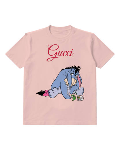 Blush Pink Eeyore Sitting Dejectedly Graphic T-Shirt - front product view