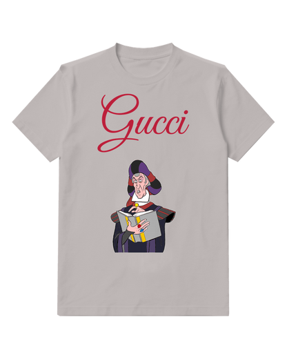 Light Gray Dark Robed Man Holding Figure Graphic T-Shirt - front product view
