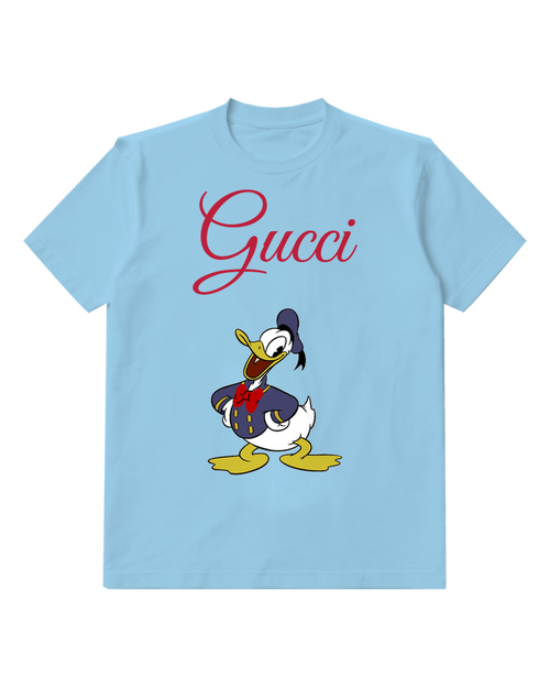 Sky Blue Donald Duck Confident Stance Formal Attire Graphic T-Shirt - front product view