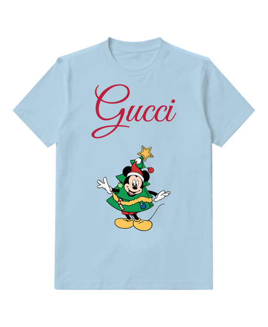 Sky Blue Tree Costume Mouse Graphic T-Shirt - front product view