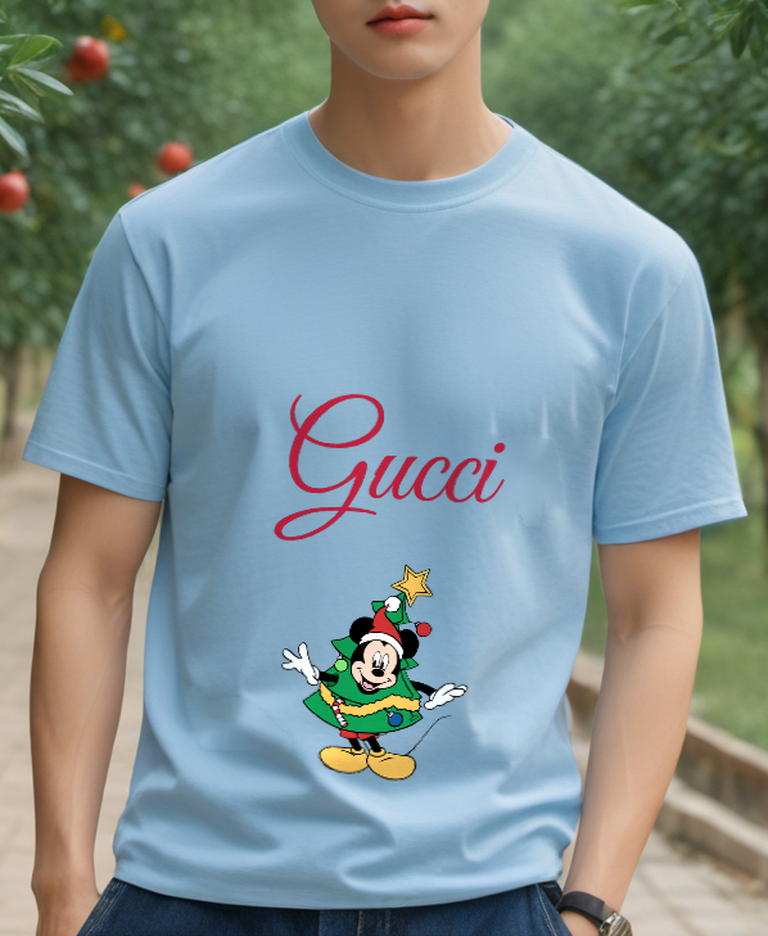 Sky Blue Tree Costume Mouse Graphic T-Shirt - styled view 1