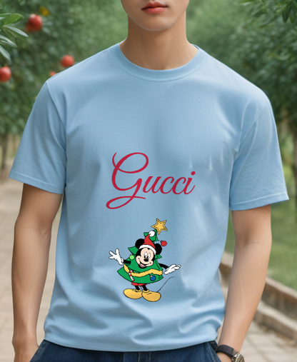 Sky Blue Tree Costume Mouse Graphic T-Shirt - styled view 1