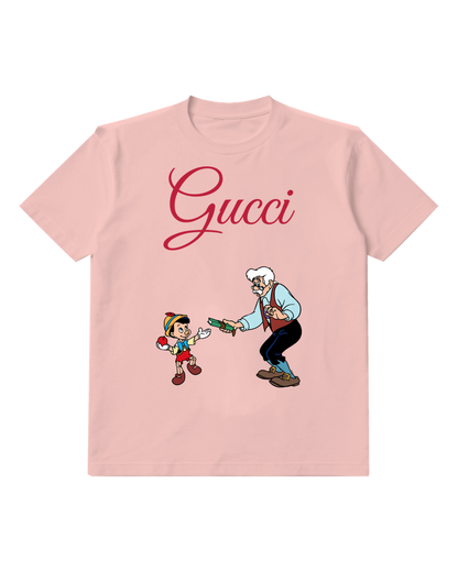 Blush Pink Woodcarver Greeting Puppet Boy Graphic T-Shirt - front product view
