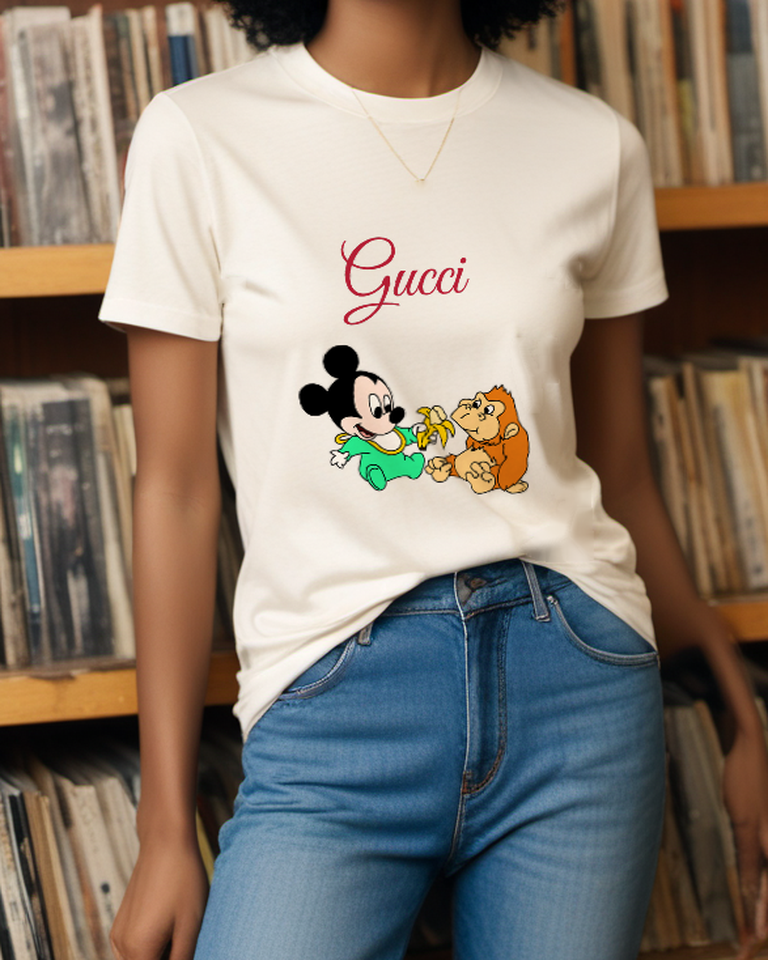 Ivory Baby Mouse And Toy Monkey Graphic T-Shirt - styled view 5