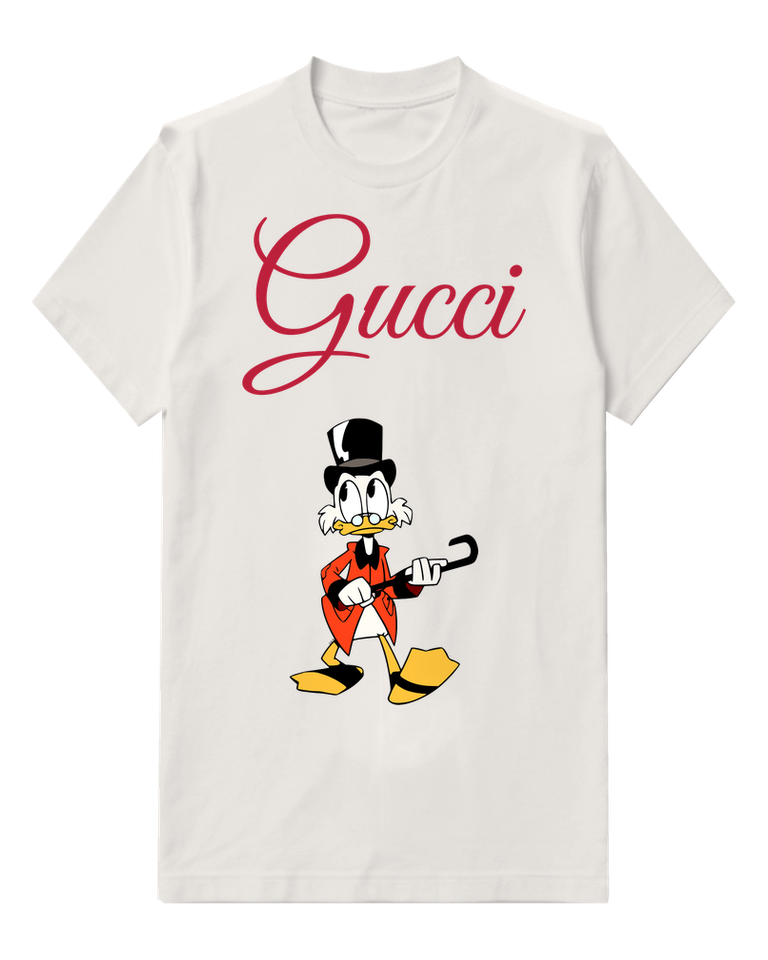 White Top Hat Duck Red Coat Graphic T-Shirt - front product view