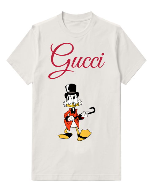 White Top Hat Duck Red Coat Graphic T-Shirt - front product view