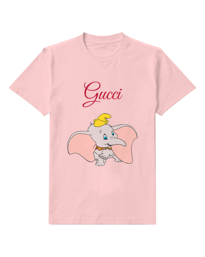 Blush Pink Dumbo Small Elephant Joyful Leap Graphic T-Shirt - front product view