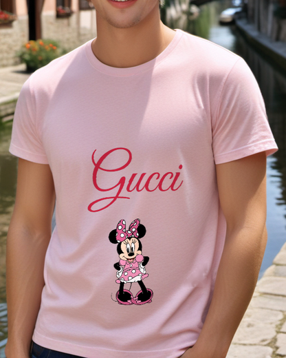 Blush Pink Polka Dot Dress Mouse Graphic T-Shirt - styled view 1