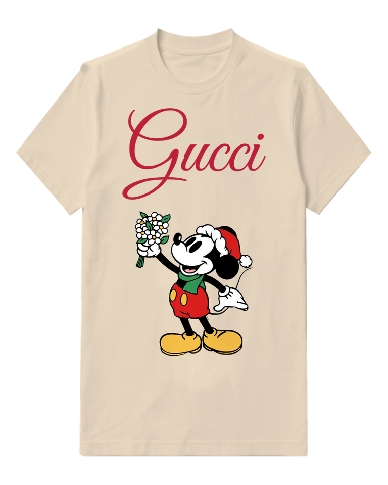 Ivory Mickey Mouse Holding Daisies Graphic T-Shirt - front product view