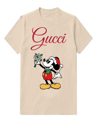 Ivory Mickey Mouse Holding Daisies Graphic T-Shirt - front product view