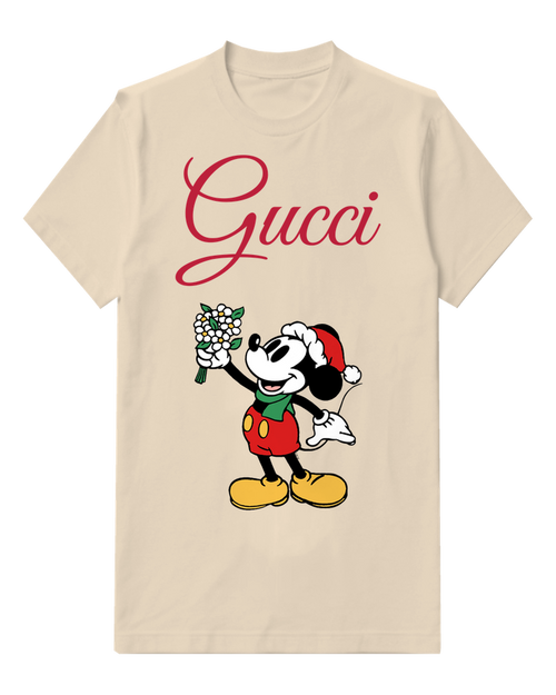 Ivory Mickey Mouse Holding Daisies Graphic T-Shirt - front product view