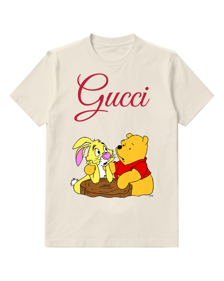 Ivory Winnie The Pooh And Rabbit Graphic T-Shirt - front product view