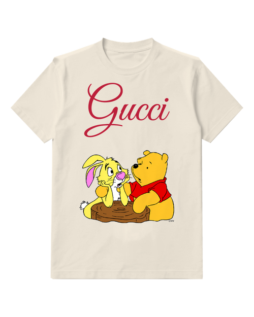 Ivory Winnie The Pooh And Rabbit Graphic T-Shirt - front product view
