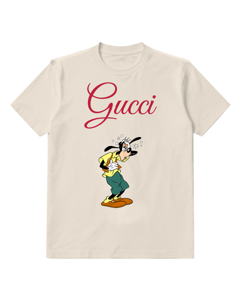 Ivory Goofy Dizzy Head Tilted Back Graphic T-Shirt - front product view