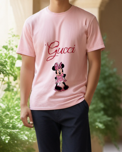 Blush Pink Polka Dot Dress Mouse Graphic T-Shirt - styled view 4