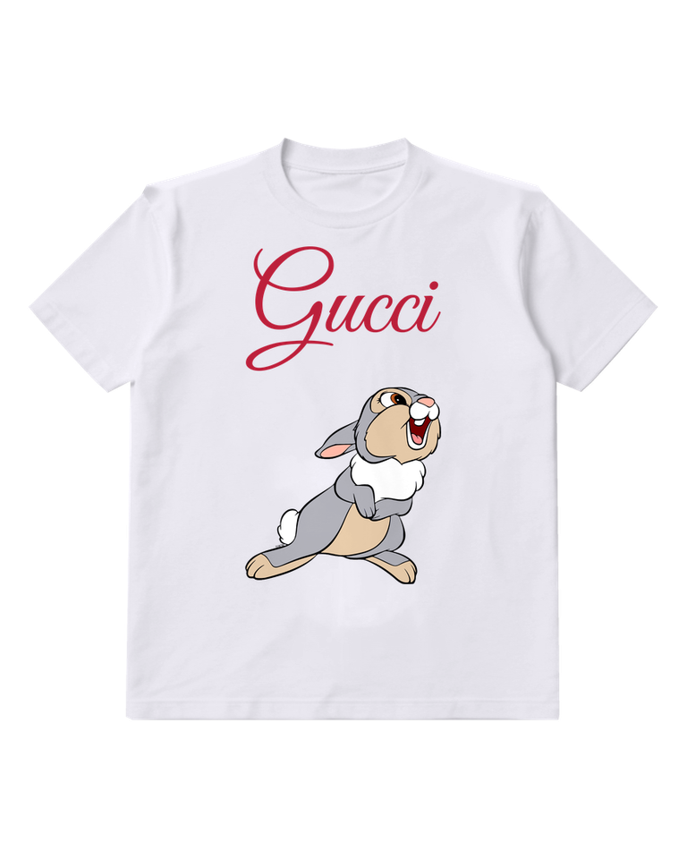 White Rabbit Sideways Hop Graphic T-Shirt - front product view