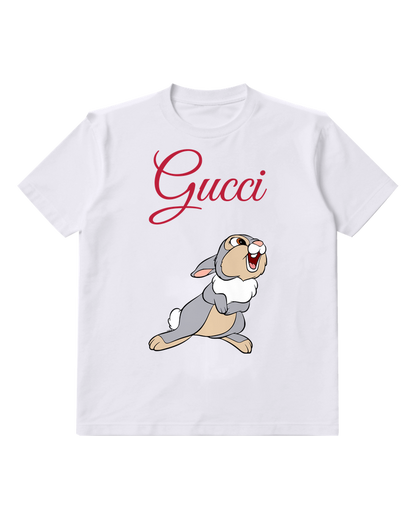 White Rabbit Sideways Hop Graphic T-Shirt - front product view