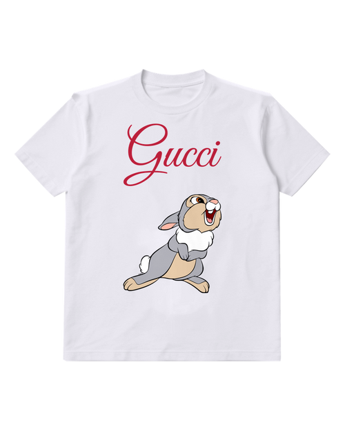 White Rabbit Sideways Hop Graphic T-Shirt - front product view
