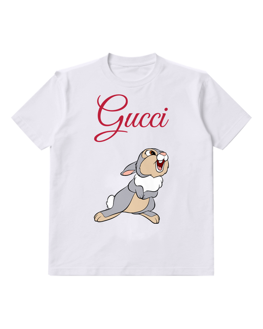 White Rabbit Sideways Hop Graphic T-Shirt - front product view