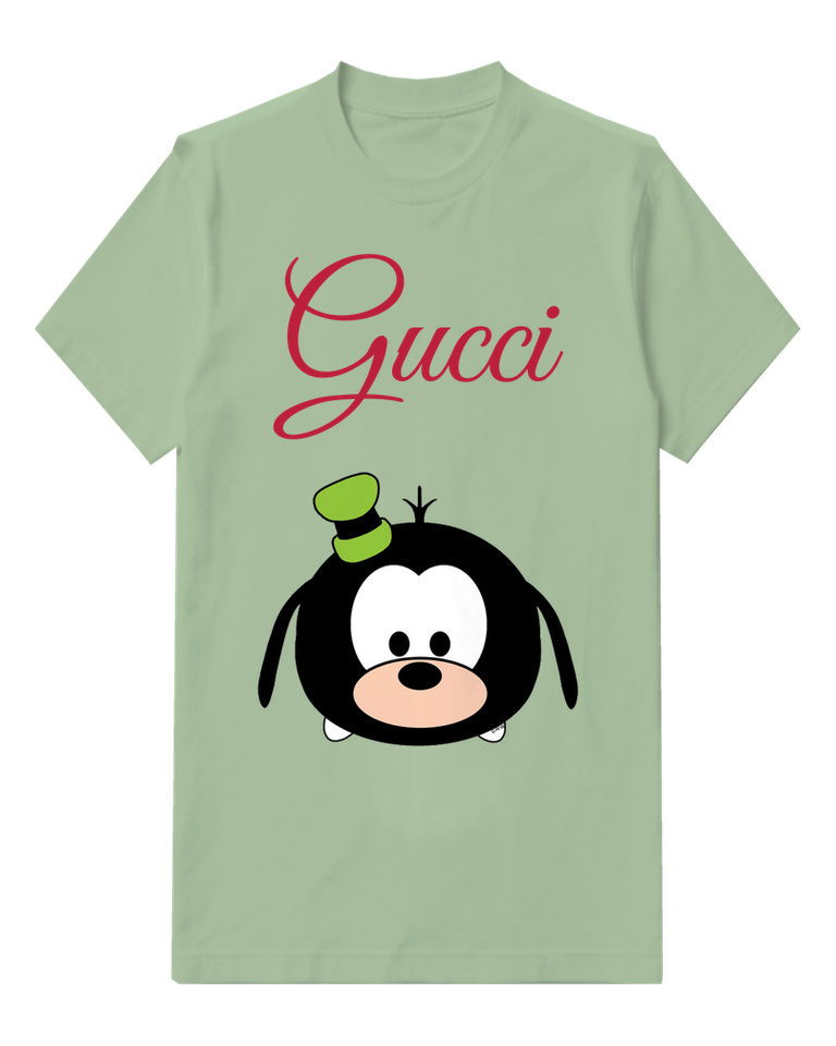 Sage Green Goofy In Round Head Pose With Hat Graphic T-Shirt - front product view