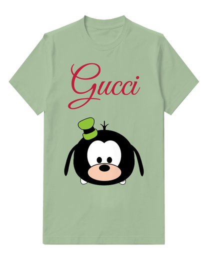 Sage Green Goofy In Round Head Pose With Hat Graphic T-Shirt - front product view