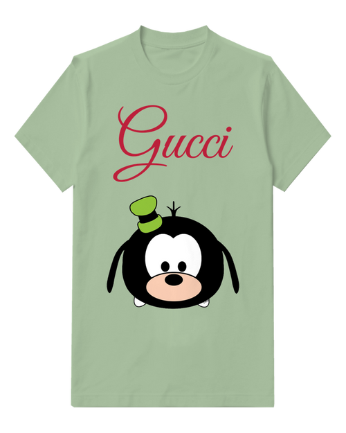Sage Green Goofy In Round Head Pose With Hat Graphic T-Shirt - front product view