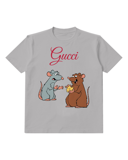 Gray Remy Gray Rat Gestures Cheese Graphic T-Shirt - front product view