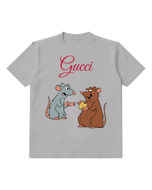 Gray Remy Gray Rat Gestures Cheese Graphic T-Shirt - front product view