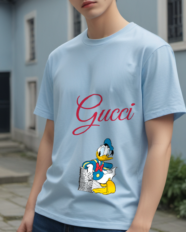 Sky Blue Sailor Duck Paper Stack Graphic T-Shirt - styled view 5