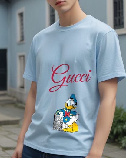 Sky Blue Sailor Duck Paper Stack Graphic T-Shirt - styled view 5