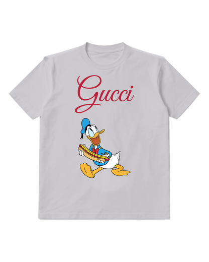Light Gray Duck Round Inflatable Ring Graphic T-Shirt - front product view