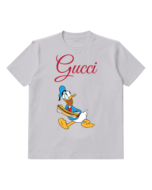 Light Gray Duck Round Inflatable Ring Graphic T-Shirt - front product view